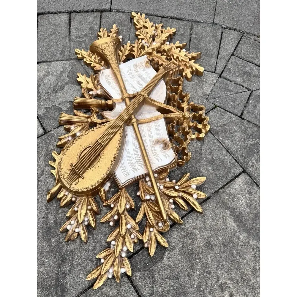 VTG Burwood Wall Hanging Plaque Music Songbook Lute Horn Italian Rubatos 34x17”